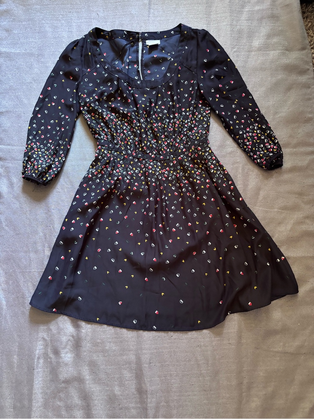 Cooperative Navy Dress with Multicolored Geometric Motif Size Small